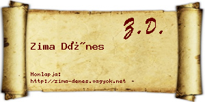 Zima Dénes névjegykártya